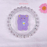 Glitter Acrylic Bear Rabbit Flower Hairpin Keychain Charms