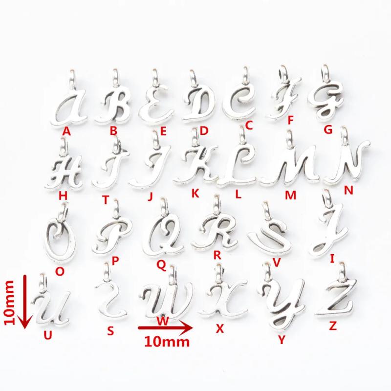 78 Vintage A-Z Letter Charms for Bracelet Necklace DIY Jewelry Making