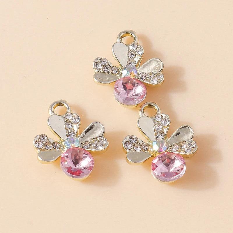 10pcs Crystal Clover Pendants DIY Jewelry Making
