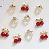 5Pcs Alloy Fruit Resin Pendant Earring Charms DIY Jewelry Making Supplies