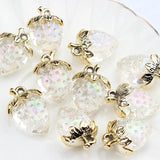 5Pcs Alloy Fruit Resin Pendant Earring Charms DIY Jewelry Making Supplies