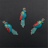 8pcs Harajuku Bird Enamel Charm Alloy Pendants for DIY Jewelry Making