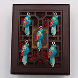 8pcs Harajuku Bird Enamel Charm Alloy Pendants for DIY Jewelry Making