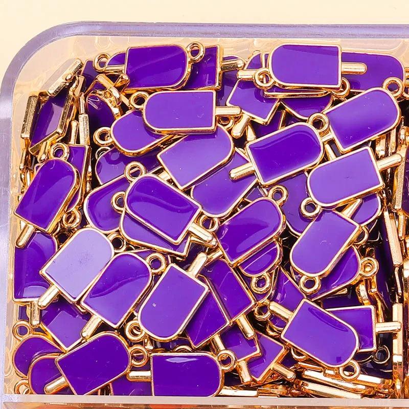 20pcs Ice Cream Enamel Pendant Jewelry Set Multicolor DIY Charms