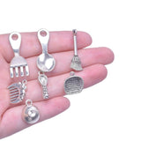 Chef Cook Fork Spoon Pendant Charms for Jewelry Making