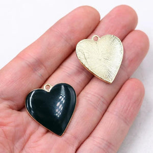 8pcs Red Heart Friendship Pendant Necklace Earring DIY Charms Jewelry Making