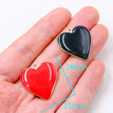 8pcs Red Heart Friendship Pendant Necklace Earring DIY Charms Jewelry Making