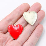 8pcs Red Heart Friendship Pendant Necklace Earring DIY Charms Jewelry Making