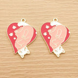 10pcs Poker Cat Charm, Enamel Animal Earring Pendant