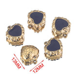 5pcs Stainless Steel Heart Boho Enamel Earring Charms Dangles Pendant