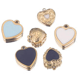5pcs Stainless Steel Heart Boho Enamel Earring Charms Dangles Pendant