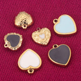 5pcs Stainless Steel Heart Boho Enamel Earring Charms Dangles Pendant