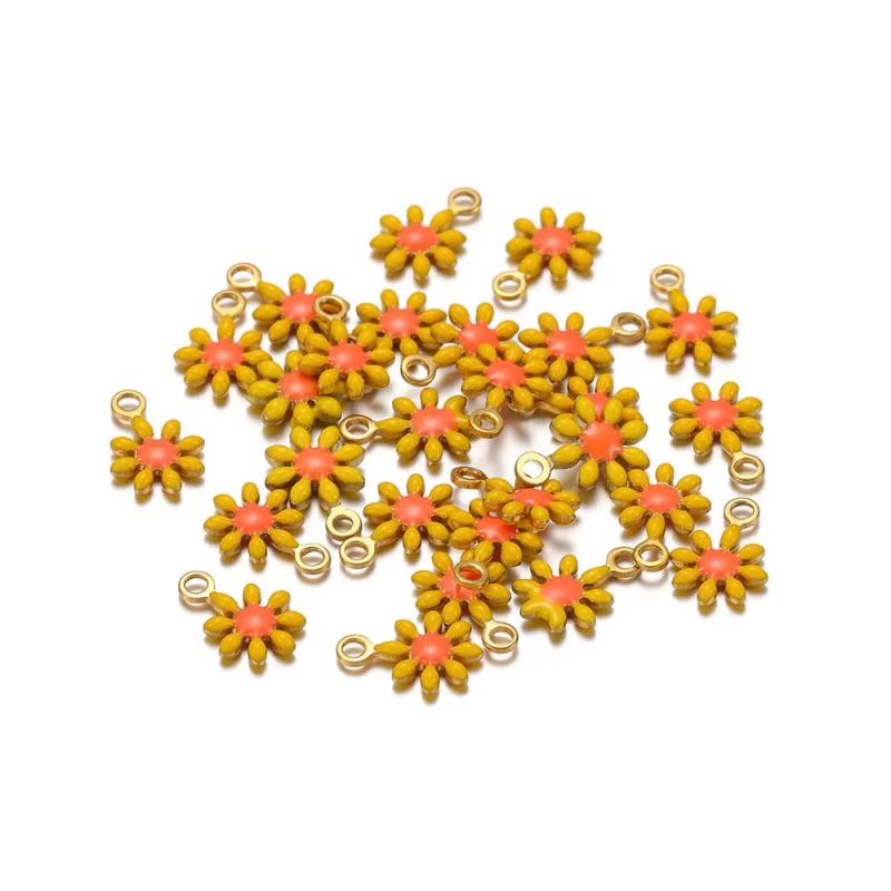 20Pcs Daisy Charms Pendants for DIY Jewelry Making