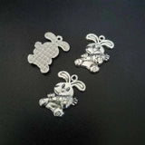 25pcs Rabbit Bunny Carrot Easter Charms 21*15mm Antique Pendant DIY Jewelry