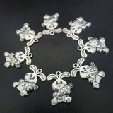 25pcs Rabbit Bunny Carrot Easter Charms 21*15mm Antique Pendant DIY Jewelry
