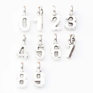10 Sets 0-9 Zinc Alloy Numbers Charm Pendant for DIY Necklace Bracelet Accessory