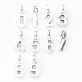 10 Sets 0-9 Zinc Alloy Numbers Charm Pendant for DIY Necklace Bracelet Accessory