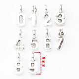 10 Sets 0-9 Zinc Alloy Numbers Charm Pendant for DIY Necklace Bracelet Accessory