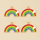 15Pcs Enamel Charms Love Wins Heart Rainbow Pendants for DIY Jewelry Making