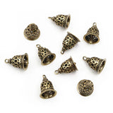 10pcs Antique Bronze/Silver Bell Charm Pendants 15x12mm Necklace Findings