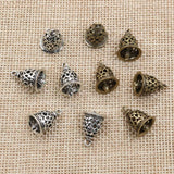 10pcs Antique Bronze/Silver Bell Charm Pendants 15x12mm Necklace Findings
