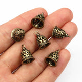 10pcs Antique Bronze/Silver Bell Charm Pendants 15x12mm Necklace Findings