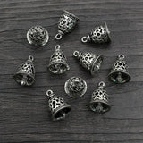 10pcs Antique Bronze/Silver Bell Charm Pendants 15x12mm Necklace Findings