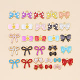 30Pcs Mixed Style Enamel Bowknot Charms for Jewelry Making DIY Accessories