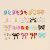 30Pcs Mixed Style Enamel Bowknot Charms for Jewelry Making DIY Accessories