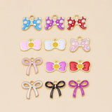 30Pcs Mixed Style Enamel Bowknot Charms for Jewelry Making DIY Accessories