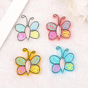 8Pcs Butterfly Charms Acrylic Animal Pendant Colorful Jewelry Findings DIY
