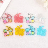 8Pcs Butterfly Charms Acrylic Animal Pendant Colorful Jewelry Findings DIY