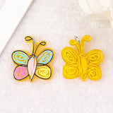 8Pcs Butterfly Charms Acrylic Animal Pendant Colorful Jewelry Findings DIY