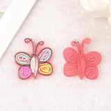 8Pcs Butterfly Charms Acrylic Animal Pendant Colorful Jewelry Findings DIY