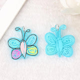 8Pcs Butterfly Charms Acrylic Animal Pendant Colorful Jewelry Findings DIY