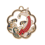 10pcs/Lot Koi Fish Deer Cat Enamel Charms DIY Bag Earring Necklace Pendant