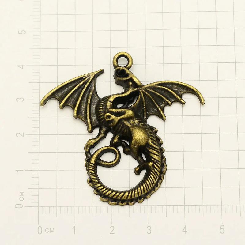 Silver Fly Dragon Fairy Tale Charms for DIY Jewelry