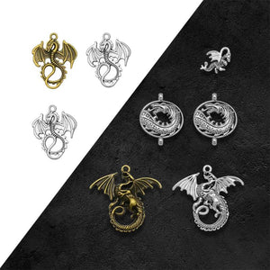 Silver Fly Dragon Fairy Tale Charms for DIY Jewelry