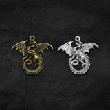 Silver Fly Dragon Fairy Tale Charms for DIY Jewelry
