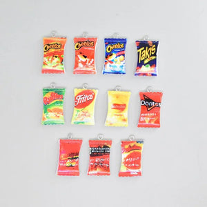 Mini Potato Chips Snack Bag Resin Charms for DIY Jewelry Making