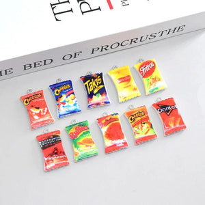 Mini Potato Chips Snack Bag Resin Charms for DIY Jewelry Making