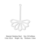 5pcs Stainless Steel Leaves Cactus Charm Pendant Dandelion Jewelry Finding