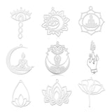5pcs Stainless Steel Life Tree DIY Om Yoga Buddha Charm Pendant
