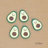 Avocado Resin Charms Couple Fruit Pendant - DIY Earring Keychain Making