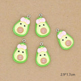 Avocado Resin Charms Couple Fruit Pendant - DIY Earring Keychain Making