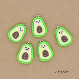 Avocado Resin Charms Couple Fruit Pendant - DIY Earring Keychain Making