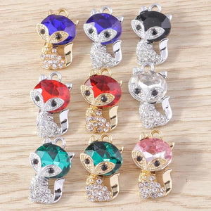 10pcs Cartoon Fox Charms for Jewelry Making DIY Crafts