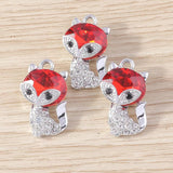 10pcs Cartoon Fox Charms for Jewelry Making DIY Crafts