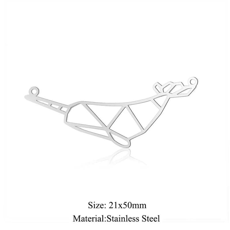 5pcs/lot Stainless Steel DIY Snake Charm Pendant Jewelry Findings
