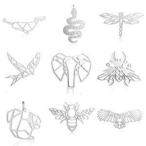 5pcs/lot Stainless Steel DIY Snake Charm Pendant Jewelry Findings